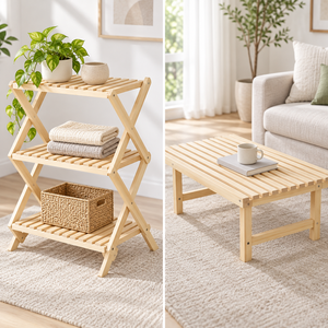 Chevilles carrées en bois naturel, bâtons en bois massif de forme rectangulaire pour le bricolage, matériel de décoration, cheville carrée en bois massif autoportante - Product Image 3