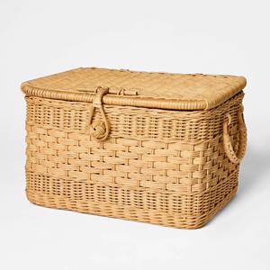 <b>Foldable</b> storage <b>box</b> with handle rectangle rattan boxes lidded organizer basket cheapest price - Product Image 3