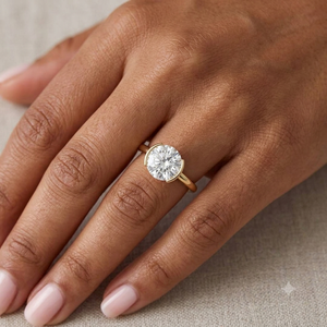14K Solid Gold Rhodium Plated Jewelry Trendy Romantic Style Solitaire Design Wedding Engagement Women Moissanite <b>Diamond</b> <b>Rings</b> - Product Image 2