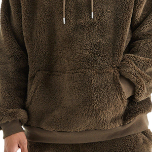 2024 Latest Design <b>Mens</b> Cozy <b>Sherpa</b> <b>Hoodie</b> and Sweatpants Unisex Winter <b>Fleece</b> Tracksuit - Product Image 4