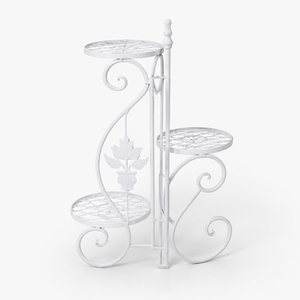 Soporte de Metal Blanco de 3 Niveles para Plantas Decorativas, Estante Redondo para Macetas, Estante de Jardín Interior para Exhibición en el Hogar o Balcón - Product Image 6