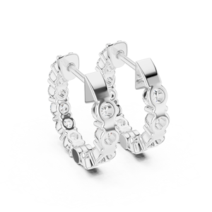 Round Moissanite <b>Stud</b> Earrings 18K White Gold Rhodium Plated IGI Certified Luxury Anniversary Party Gift - Product Image 4