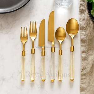 Juego de Cubiertos de Acero Inoxidable Chapado en Oro de Lujo, Estilo Europeo, Mango de Acero Inoxidable, Ecológico, Apto para Lavavajillas, Moderno y Elegante - Product Image 1