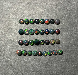 Natural Ethiopian Black Opal Round Cabochon <b>Stone</b> ,100% Natural Multi <b>Fire</b> Opal Gemstone, Small Mix Sizes Loose Opal - Product Image 2