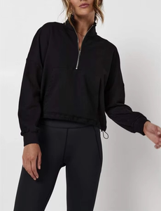 Sudadera deportiva ligera de media cremallera para mujer, jersey atlético de manga larga para fitness, running y gimnasio - Product Image 5
