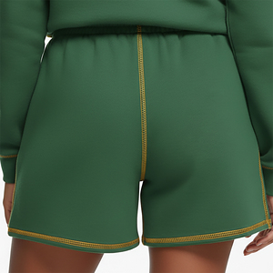 High quality 100% cotton Women's shorts custom DTF printed logo heavyweight 400GSM solid colour comfortable ladies sweat short - Product Image 5