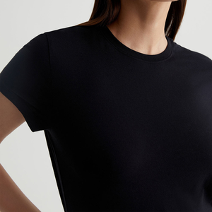 Camiseta Corta de Algodón para Niña con Logotipo Personalizado al por Mayor, Top Corto de Alta Calidad, Camisetas de Manga Corta de Forro Polar, Diseño de Moda de Invierno - Product Image 6