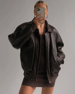 Factory Direct Women's Winter Oversize Leather <b>Jackets</b> Custom Fashion Lady Solid Color High Quality Women <b>Jackets</b> For sale - Product Image 5