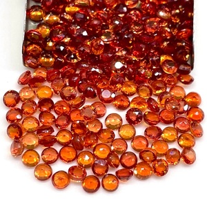 Saphir orange naturel 3 mm, taille ronde, pierres précieuses en vrac, prix de gros, saphir en vrac pour la fabrication de bijoux, pierre calibrée - Product Image 3