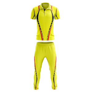 Yellow Women Cricket Uniform Sport Set Red <b>Black</b> Stripes Breathable Track <b>Pants</b> for Shirt Adult Fit Customizable Colors Logo - Product Image 1