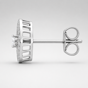 Boucles d'oreilles clous en diamant brillant de 0,50 carat, cultivé en laboratoire, taille Sun Burst, en or massif 14K, plaqué or, certifié IGI, cadeau pour mariage ou fête - Product Image 3