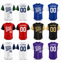 Maillot de baseball personnalisé grande taille pour hommes, uniforme d'équipe entièrement boutonné, nom et numéro personnalisés, 100 % polyester, vente en gros