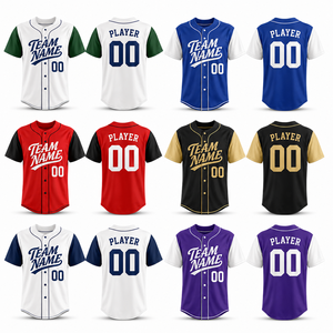 Custom Plus Size <b>Baseball</b> Jersey Big Tall Men Full Button Team Uniform Personalized Name Number Wholesale Manufacturer - Product Image 2