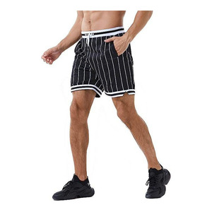 <b>Men</b> Striped Board Shorts Quick Dry Drawstring Casual Swim <b>Trunks</b> Mid Waist Short Length Woven Polyester - Product Image 6