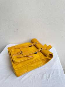 Genuine <b>Leather</b> Roll Top <b>Backpack</b> Polished Cowhide <b>Leather</b> Rucksack Business Laptop Bag Men LRTB-0138 - Product Image 4