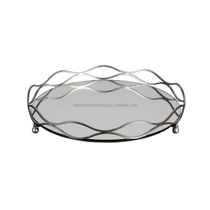 Plateau de service rectangulaire grand format en aluminium contemporain, durable, fait main, finition polie, pour table à manger et réceptions - Product Image 5