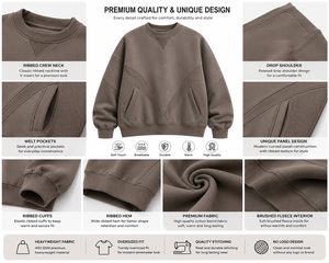 Sweat-shirt d'hiver respirant en molleton à col rond coupe classique personnalisé, streetwear épais unisexe, marque privée OEM - Product Image 3