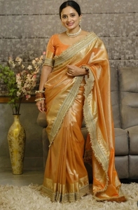 Sari indio de tela Banarasi estilo Bollywood - Product Image 3