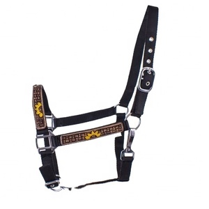 Vente en gros de haute qualité en nylon imprimé guépard réglable licou en laiton plaqué quincaillerie fabricant fournisseur - Product Image 3