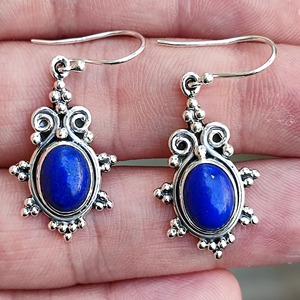 Pendientes de Lapislázuli en Plata de Ley 925, Hechos a Mano, Pendientes de Promesa para Mujer, Estilo Boho, Joyería con Piedra de Nacimiento de Septiembre - Product Image 6