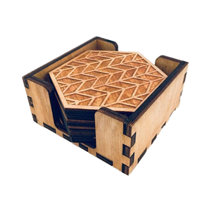 Juego de Posavasos Redondos de Madera Tallados a Mano 100% de Calidad, Múltiples Tamaños, para Mesa de Cocina, Oficina, Diseño Bohemio, Ecológicos, 10 mm - Product Image 1