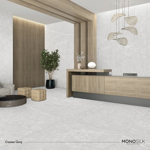 Azulejos de Porcelana Mate Antideslizantes de Cuerpo Completo, Color Gris Jaspeado, 600x1200, Serie Ladrillo Refractario Piedra Bruta, para Habitaciones Modernas, Apartamentos y Hoteles - Product Image 3