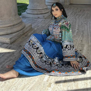 Vestido Tradicional Afgano Kuchi Bordado, Ropa Étnica Tribal, Tela de Terciopelo, Ropa para Mujer, Vestidos, Vestido Afgano Kuchi - Product Image 4