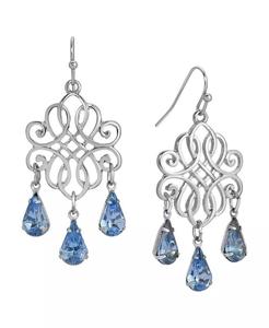 Orecchini pendenti in filigrana cristalli blu | 2028 - Product Image 1