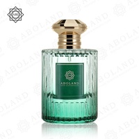Botella de Perfume de cristal verde de lujo con tapa dorada, 50ml, precio a granel de fábrica de China