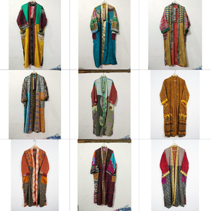 เสื้อไหมถักมือแบบแพทช์เวิร์ค คอวี ปิดด้วยเชือกผูก แขนยาวเต็มตัว เนื้อผ้านุ่ม ระบายอากาศได้ดี แห้งเร็ว สำหรับผู้หญิง - Product Image 1