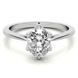 Luxury 18K Gold <b>Ring</b> with Real Diamonds New Design Solid Gold <b>ring</b> Petite Oval Tulip Cathedral Lab Grown Diamond Solitaire <b>Ring</b> - Product Image 1