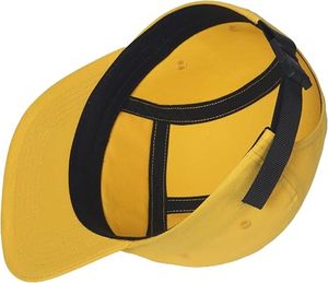 Daizha Sports Yellow 5-Panel Baseball <b>Cap</b> Unisex Solid Color Fitted Flat Brim Casual for Adults Spring <b>Summer</b> Wear 100% Cotton - Product Image 5