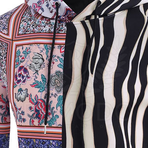 Sweat à capuche léger pour homme entièrement sublimé, imprimé floral et zèbre patchwork, coupe classique, en coton tricoté décontracté pour l'hiver - Product Image 5