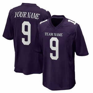 Maillot de football américain personnalisé sublimé 100 % polyester à manches courtes respirant foncé pour grandes tailles unisexe séchage rapide sport - Product Image 1