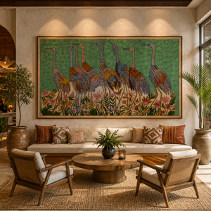Tapiz de Pared Hecho a Mano en Cachemira, 5 Pies x 3 Pies, Arte Textil Colorido de Primera Calidad con Diseño de Pavo Real, Ecológico, Estilo Bohemio, para Ramadán - Product Image 3