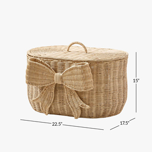 Cesta de Mimbre Hecha a Mano para Guardar Juguetes, Ecológica, para Decoración de Cuarto de Bebé, Baby Shower y Regalos - Product Image 5