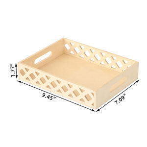 Bandeja Rectangular de Madera Lacada Hecha a Mano con Diseño Floral Azul y Bordes Cortados con Láser, Bandeja Decorativa Sostenible para el Hogar y la Cocina - Product Image 6