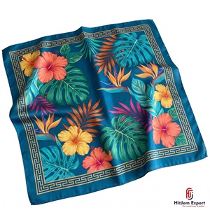 Premium Womens Printed Silk Scarf Lightweight Square Headscarf Fashion <b>Accessory</b> OEM ODM Manufacturer Malta Custom Fabric - Product Image 4