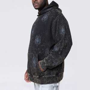 Sudadera con Capucha para Hombre, Estilo Desgastado, 100% Algodón, Felpa Gruesa, Talla Grande, Estilo Urbano - Product Image 4