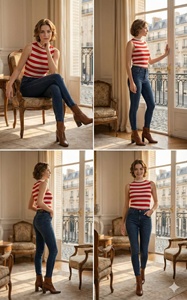 Top Ligero y Transpirable de Verano para Mujer, Tejido en Viscosa/Algodón, Ecológico |   Rojo Blanco |   Ropa Casual de Manga Corta |   OEM/ODM - Product Image 4