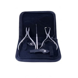 Professional Hair Extensions Installation Tool Kit with Hair Extension Pliers <b>Beading</b> Storage Jar Loop <b>Needle</b> Thread Puller Hook - Product Image 1