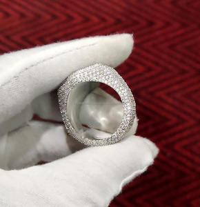 Custom Iced Hip Hop Style Cluster <b>Ring</b> <b>925</b> Sterling <b>Silver</b> Moissanite Engagement Wedding Man's Anniversary Gift Rhodium Plated - Product Image 3