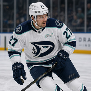 Custom Ice Hockey Jersey OEM Pearl White Navy Seafoam Pro Weight Teamwear Jersey - Product Image 3