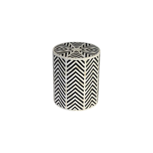 Table d'appoint marocaine en os incrusté, tabouret hexagonal floral de luxe, table d'appoint en bois massif de qualité supérieure pour hôtels de charme - Product Image 3