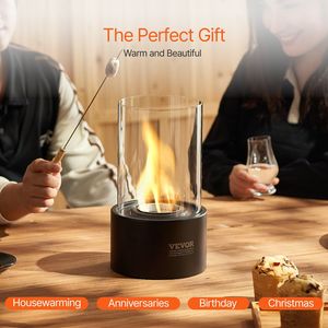 เตาไฟแบบพกพาขนาด 6 นิ้ว ทำจากโลหะ สำหรับตกแต่งภายในและภายนอกอาคาร ใช้แอลกอฮอล์ พร้อมฝาแก้ว สำหรับทำขนม S'mores - Product Image 6