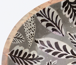 Elegante tazón de madera impreso a mano, tazón decorativo para servir en la mesa, para el hogar, la cocina, el comedor, para exhibir y como regalo. - Product Image 2