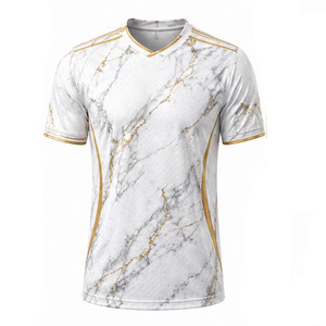 เสื้อฟุตบอลแบบยูนิเซ็กซ์แขนสั้นพิมพ์ลายระเหิดแห้งเร็วระบายอากาศได้ดีคุณภาพสูงชื่อหมายเลขเสื้อทีมแบบกำหนดเอง - Product Image 1