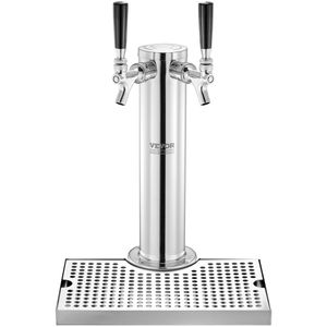 Dispensador de Cerveza de Doble Grifo de Acero Inoxidable con Regulador CGA320, Kit de Conversión para Kegerator, para Dispensadores de Bebidas de Doble Manómetro - Product Image 1