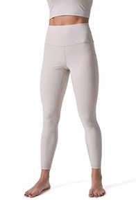 Leggings de yoga taille haute sans couture pleine longueur, couleur unie, côtelés, respirants, en Spandex et Nylon pour femme - Product Image 4