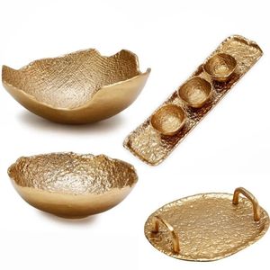 Nouveauté : Mini pots à condiments avec plateau, lot de 2, design élégant en aluminium doré, pour servir et présenter à la maison - Product Image 6